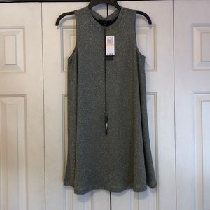 NWT Silver party dress size s with necklace